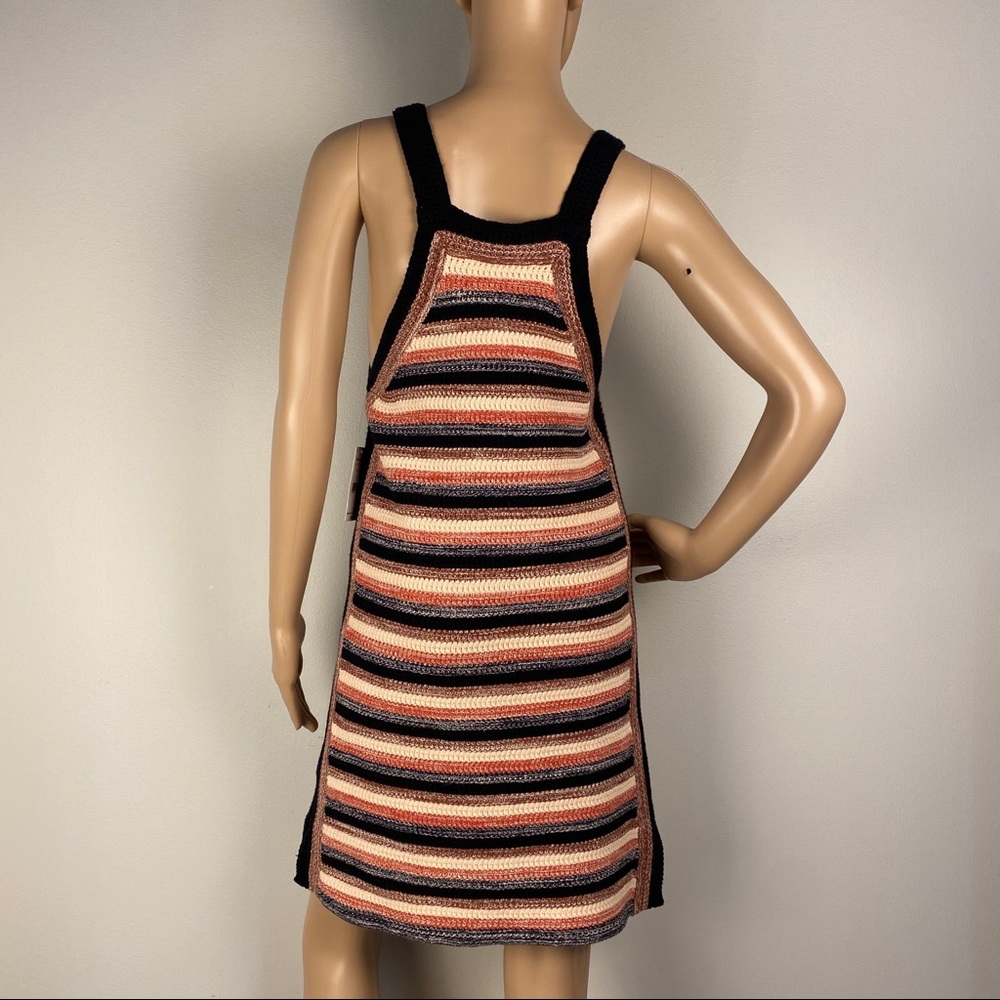 NEW FREE PEOPLE STRIPED CROCHET MINI SWEATER DRESS - Picture 8 of 10